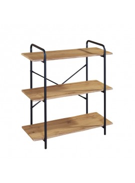 WOODWELL ΕΟ445,2Ραφιέρα Μέταλλο Βαφή Μαύρο, Απόχρωση Sonoma 80x34x112cm ΕΟ445,2