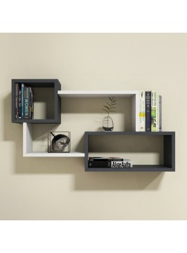 ΡΑΦΙΕΡΑ ΤΟΙΧΟΥ TANNER HM8948.12 ΜΕΛΑΜΙΝΗ ΣΕ ΓΚΡΙ-ΛΕΥΚΟ 90,5x20x51Υ εκ.