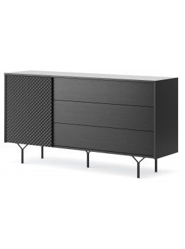 Lh-homefurniture Μπουφές με συρτάρια Raven Ανθρακί 144x38x83cm P_RVN_21_1d