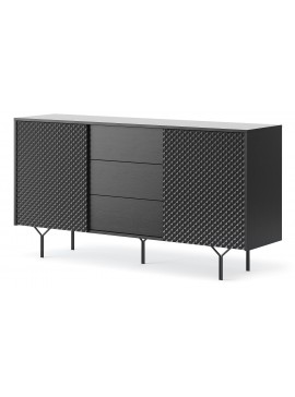 Lh-homefurniture Μπουφές με συρτάρια Raven ΙΙ Ανθρακί 144x38x83cm P_RVN_21_2d