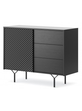 Lh-homefurniture Μπουφές με συρτάρια Raven Ανθρακί 97x38x83cm P_RVN_21s