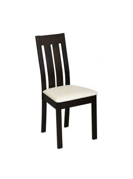 WOODWELL Ε771,2REGO Καρέκλα Οξιά Σκούρο Καρυδί, PVC Εκρού 45x52x97cm Ε771,2