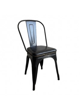 WOODWELL RELIX Καρέκλα Στοιβαζόμενη, Μέταλλο Βαφή Μαύρo, Κάθισμα Pu Μαύρο 45x53x85cm Ε5191P,15W