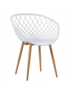 WOODWELL REX Πολυθρόνα-Pro Μέταλλο Βαφή Φυσικό, PP-UV Άσπρο 62x56x80cm Ε373,11W