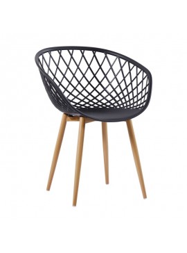 WOODWELL REX Πολυθρόνα-Pro Μέταλλο Βαφή Φυσικό, PP-UV Μαύρο 62x56x80cm Ε373,21W