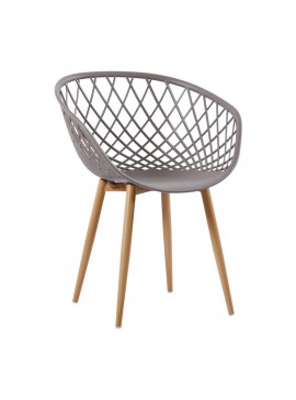 WOODWELL REX Πολυθρόνα-Pro Μέταλλο Βαφή Φυσικό, PP-UV Sand Beige 62x56x80cm Ε373,31W