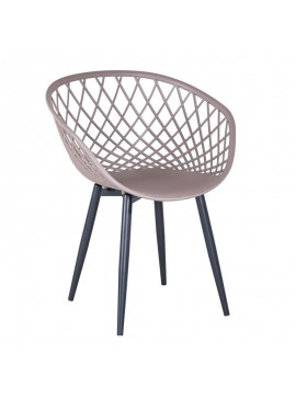 WOODWELL REX Πολυθρόνα-Pro Μέταλλο Βαφή Μαύρο, PP-UV Sand Beige 62x56x80cm Ε373,3W