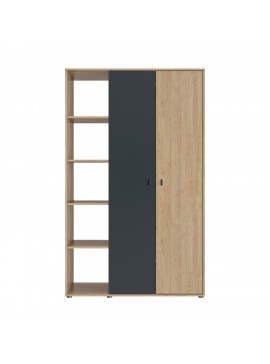 Insi Ritmo ντουλάπα - βιβλιοθήκη 122x58x200εκ. Natural Oak / Anthracite  0181.GM35 