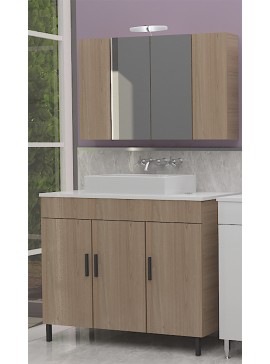 DROP Σετ επιδαπέδιου επίπλου μπάνιου με Καθρέφτη και Νιπτήρα, Roma 100 Top, Beige, Drop DROP986569