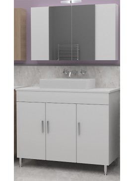 DROP Σετ επιδαπέδιου επίπλου μπάνιου, Roma 100 Top, Λευκό, Drop DROP986570