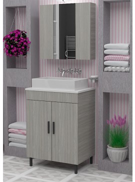 DROP Σετ επιδαπέδιου επίπλου μπάνιου, Roma 60 Top, Gray, Drop DROP986563