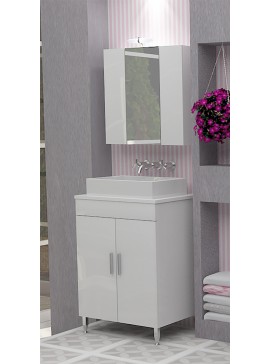 DROP Σετ επιδαπέδιου επίπλου μπάνιου, Roma 60 Top, Λευκό, Drop DROP986564