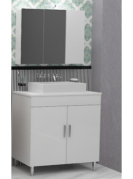 DROP Σετ επιδαπέδιου επίπλου μπάνιου, Roma 80 Top, Λευκό, Drop DROP986568