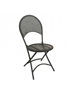 WOODWELL RONDO Καρέκλα Πτυσσόμενη, Μέταλλο Mesh Βαφή Μαύρο 42x54x85cm Ε5146