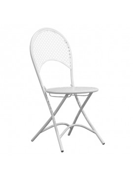 WOODWELL RONDO Καρέκλα Πτυσσόμενη, Μέταλλο Mesh Βαφή Άσπρο 42x54x85cm Ε5146,1