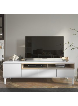 Insi Roomers έπιπλο τηλεόρασης 155,7x48,25x48,2εκ. Λευκό / Δρυς  015.TV77 