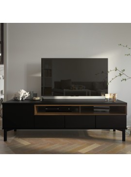 Insi Roomers έπιπλο τηλεόρασης 155,7x48,25x48,2εκ. Μαύρο / Καρυδί  015.TV79 