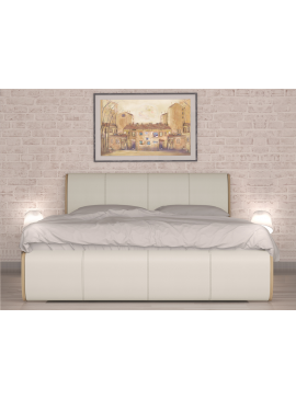 Κρεβάτι ξύλινο με δερμάτινη/ύφασμα ROYAL 180x190 DIOMMI 45-108