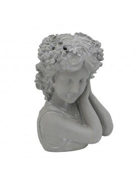 Artekko Cement Γκρι Διακοσμητική Γυναικεία Προτομή Ρητίνης (20x20x40)cm Artekko SA60066
