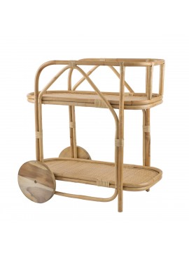 Artekko Rattan Τρόλεϊ - Μπαρ από Ρατάν σε Φυσική Απόχρωση (77.5x46.7x76.2)cm Artekko SA80058-AB