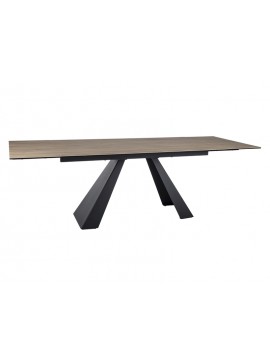 STÓŁ SALVADORE CERAMIC JASNY BRĄZ SABBIA / CZARNY MAT (160-240)X90 DIOMMI-80-3898