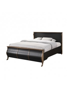 WOODWELL SCARLET Κρεβάτι Ραμποτέ Διπλό, για Στρώμα 160x200cm, Απόχρωση Antique Oak Ebony Oak 170 x215x113cm Ε8704,2