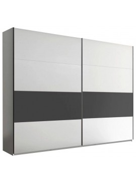 Ντουλάπα Συρόμενη Ontario Lava Λευκή +Μαύρο 300x225x64cm