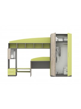 Παιδική σύνθεση γραφείου TOMAS grafit/norte/green DIOMMI 31-066 DIOMMI-31-066
