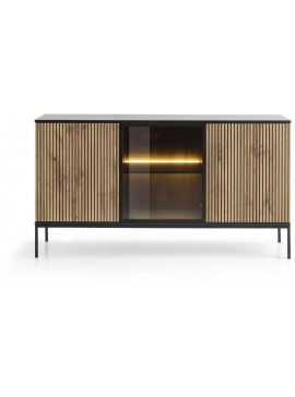 Lh-homefurniture Μπουφές με βιτρίνα Sento Ανθρακί 154x83x39 cm P_sento_21_3d