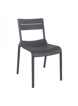 WOODWELL SERENA Καρέκλα Στοιβαζόμενη PP - UV Ανθρακί 56x51x82cm 56x51x82cm Ε3806,1