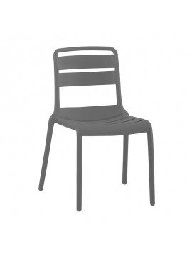 WOODWELL SERENATA Καρέκλα, Στοιβαζόμενη PP - UV Ανθρακί 45x58x81cm Ε3806,1W
