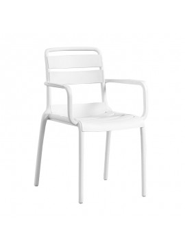 WOODWELL SERENATA Πολυθρόνα Στοιβαζόμενη, PP-UV Άσπρο 54x58x81cm Ε3807,4W