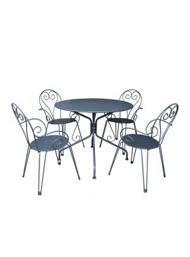 Bluimis ΣΕΤ ΤΡΑΠΕΖΑΡΙΑ ΚΗΠΟΥ ΜΕΤΑΛΛΙΚΗ LOUISA 5399 G + AZALEA 5405 G BL-200-70-005