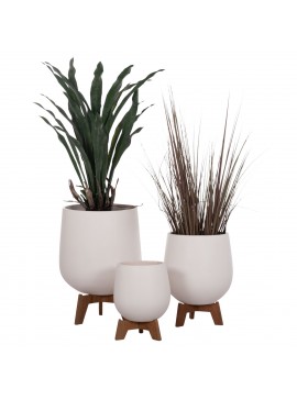 ΣΕΤ 3 ΓΛΑΣΤΡΕΣ ΜΕ TEAK ΒΑΣΕΙΣ TRYLL HM4681.03 FIBER CEMENT--ΓΚΡΙ