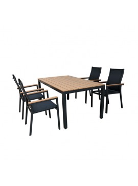 Bluimis ΣΕΤ ΤΡΑΠΕΖΑΡΙΑ ΚΗΠΟΥ ΑΛΟΥΜΙΝΙΟΥ-POLYWOOD BIANCA 5373 G + MADISON 5377 G BL-200-60-018