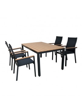 Bluimis ΣΕΤ ΤΡΑΠΕΖΑΡΙΑ ΚΗΠΟΥ ΑΛΟΥΜΙΝΙΟΥ-POLYWOOD BIANCA 5373 G + MADISON 5380 G BL-200-60-014