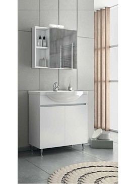 DROP Σετ επιδαπέδιου επίπλου μπάνιου, Alfa 85, Λευκό, Drop DROP986633