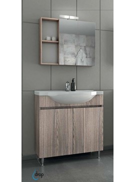 DROP Σετ επιδαπέδιου επίπλου μπάνιου, Alfa 85, Silver Gray, Drop DROP986634