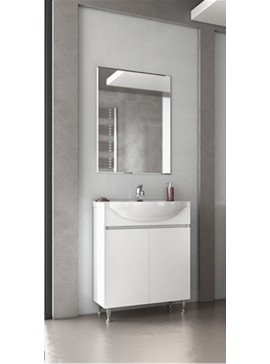 DROP Σετ επιδαπέδιου επίπλου μπάνιου, Alfa 85, Slim, Λευκό, Drop DROP986583