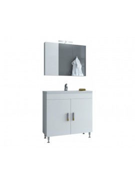 DROP Σετ επιδαπέδιου επίπλου μπάνιου, Roma 80, Λευκό, Drop DROP986656