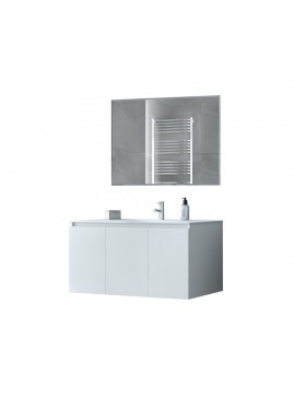 DROP Σετ επιτοίχιου επίπλου μπάνιου, Verona 100, Slim, Λευκό, Drop DROP986679