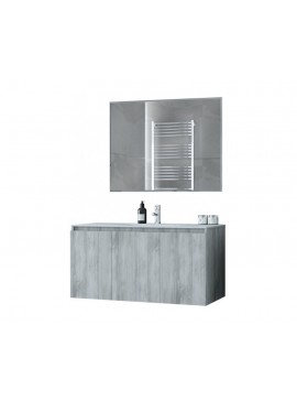DROP Σετ επιτοίχιου επίπλου μπάνιου, Verona 100, Slim, Gray, Drop DROP986576