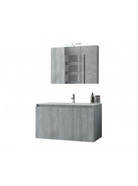 DROP Σετ επιτοίχιου επίπλου μπάνιου, Verona 90, Gray, Drop DROP986625