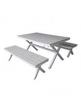 Bluimis ΣΕΤ ΤΡΑΠΕΖΑΡΙΑ ΚΗΠΟΥ ΑΛΟΥΜΙΝΙΟΥ-POLYWOOD KARMEN BL-200-60-000