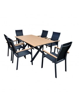 Bluimis ΣΕΤ ΤΡΑΠΕΖΑΡΙΑ ΚΗΠΟΥ ΑΛΟΥΜΙΝΙΟΥ-POLYWOOD BIANCA 5373 G + KARMEN 5375 G BL-200-60-010