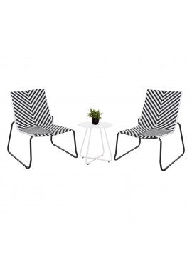 ΣΕΤ LOUNGE 3TMX ΕΞ.ΧΩΡΟΥ PONY HM21193.02 ΜΕΤΑΛΛΟ ΚΑΙ ΣΥΝΘ.RATTAN ΣΕ ΛΕΥΚΟ-ΜΑΥΡΟ