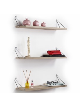 ΣΕΤ ΡΑΦΙΑ ΤΟΙΧΟΥ BHANN 3ΤΜΧ ΜΕΛΑΜΙΝΗ ΚΑΙ ΜΕΤΑΛΛΟ HM9173.01 SONAMA ΧΡΩΜΙΟ 60x12,5x18Υ εκ.