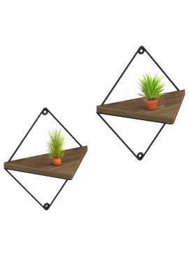 ΣΕΤ ΡΑΦΙΑ ΤΟΙΧΟΥ EVERLEIGH HM8951.11 ΜΕΤΑΛΛΟ ΜΑΥΡΟ-ΜΕΛΑΜΙΝΗ ΦΥΣΙΚΟ 22x13x30Υεκ.