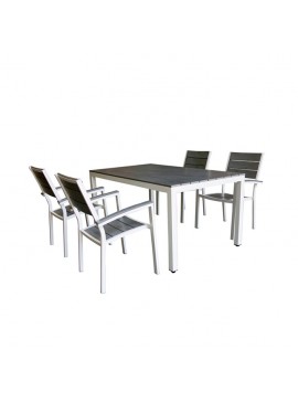 Bluimis ΣΕΤ ΤΡΑΠΕΖΑΡΙΑ ΚΗΠΟΥ ΑΛΟΥΜΙΝΙΟΥ-POLYWOOD RENATA 5370 G + MADISON 5376 G BL-200-60-019