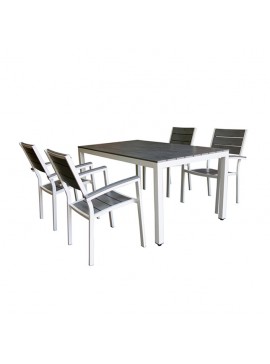 Bluimis ΣΕΤ ΤΡΑΠΕΖΑΡΙΑ ΚΗΠΟΥ ΑΛΟΥΜΙΝΙΟΥ-POLYWOOD RENATA 5370 G + MADISON 5378 G BL-200-60-015